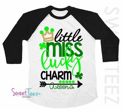 St Patricks Day Shirt , Personalized St Patricks Day Shirt , Girl St Patricks Day Shirt , St Patricks Day Shirts Girls , Miss Lucky Charm - SweetTeez LLC