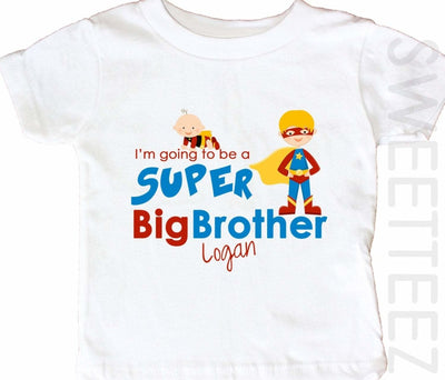 Super Big Brother Shirt super hero Sibling Announcement Personalized  Shirt - SweetTeez LLC