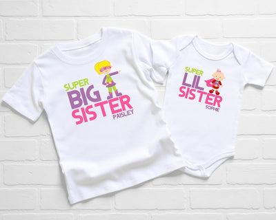 Super Big Sister Little Sister Shirt Set - SweetTeez LLC