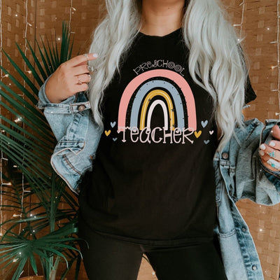 Teacher rainbow tshirt | black - SweetTeez LLC