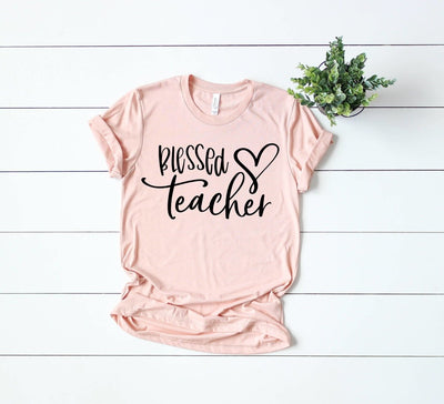 Teacher Shirts , Shirt For Teacher , Blessed Teacher Shirt ,  Blessed Teacher t shirt  , Crew Neck Shirt , Teacher Gifts  , Gift For Teacher - SweetTeez LLC