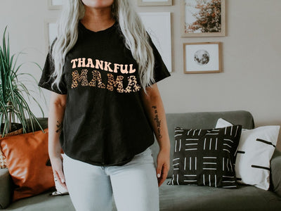 Thankful Mama Shirt, Fall Shirts For Women, Fall Shirt, Mom Shirts, Mama Shirts, Gift For Mom, Leopard Print Shirts - SweetTeez LLC