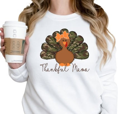 thankful mama sweater | camo turkey - SweetTeez LLC