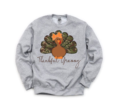 thanksgiving shirt, thankful grammy shirt, turkey shirt, camo turkey shirt, grandma shirt, grandma sweater, thanksgiving shirt for grandma - SweetTeez LLC