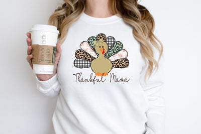 thanksgiving sweater, turkey sweater, thankful mama shirt, thankful mama sweater, turkey shirts for mama - SweetTeez LLC