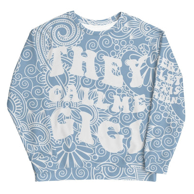 They Call Me Gigi Sweatshirt - Blue Paisley Pattern - Personalized With Kids Names - SweetTeez LLC