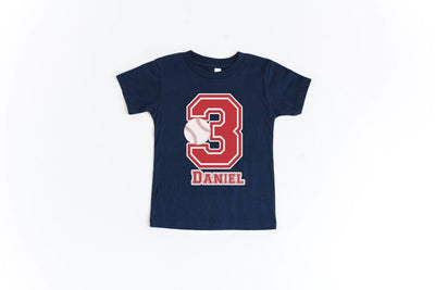 Third Birthday Shirt , Third Birthday Shirt Boy , Third Birthday Shirt Baseball , Personalized Baseball birthday shirt for Toddler Boy - SweetTeez LLC