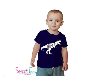 Three Rex Birthday Shirt 3rd Birthday Gift for toddler boy - SweetTeez LLC
