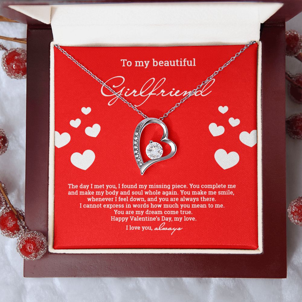 To My Beautiful Girlfriend | Valentines Day Necklace Gold - SweetTeez LLC