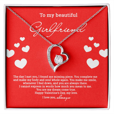 To My Beautiful Girlfriend | Valentines Day Necklace Gold - SweetTeez LLC