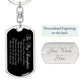 To My Daughter | Dog Tag Keychain | Engraved On The Back - SweetTeez LLC