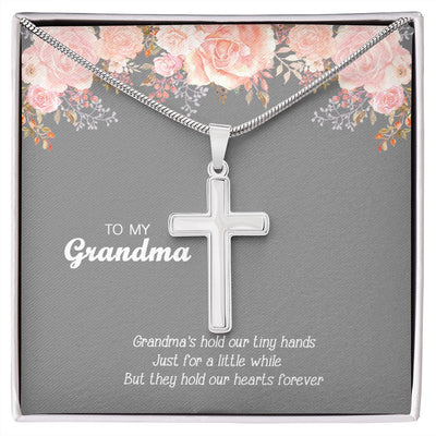 To My Grandma Floral Card | Cross Necklace - SweetTeez LLC