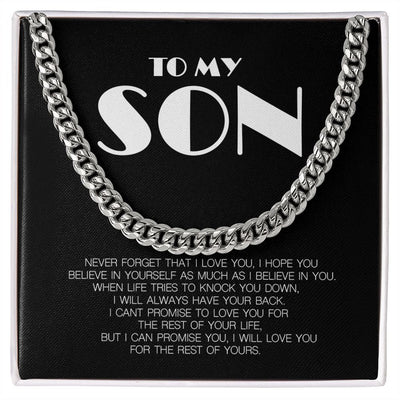 To my son | cuban link chain | never forget - SweetTeez LLC