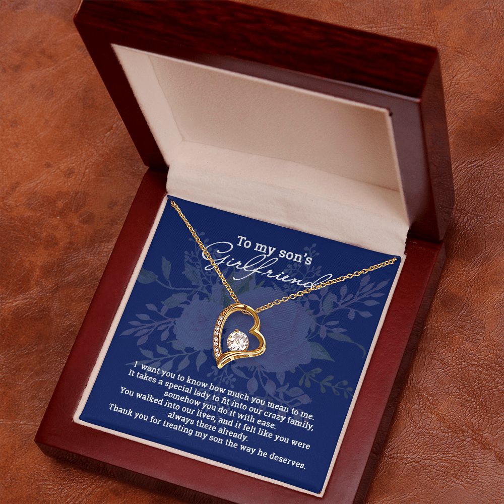 To my sons girlfriend | CZ Diamond Heart Necklace For Her - SweetTeez LLC