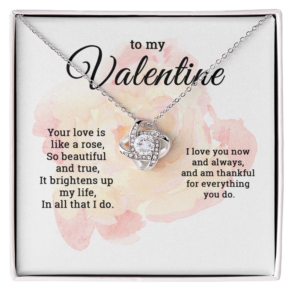 To my valentine | Love knot necklace for girlfriend or wife - SweetTeez LLC
