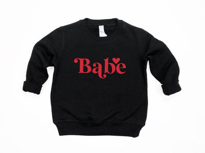 Toddler Girls sweatshirt, Valentine's Day Shirts Girls, Babe Sweatshirt, Pullover For Toddler Girl - SweetTeez LLC