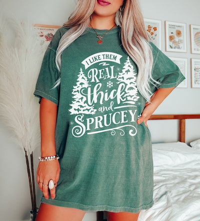 Trendy Christmas shirt, Comfort Colors® Shirts, For Women, Funny Shirt, Clothing For Women, Thick And Sprucy, Oversized Shirt - SweetTeez LLC