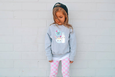 Valentine's Day Shirt Girls, Sweatshirt For Toddler, Girls Crewneck, Valentine's Day Kids Shirts - SweetTeez LLC