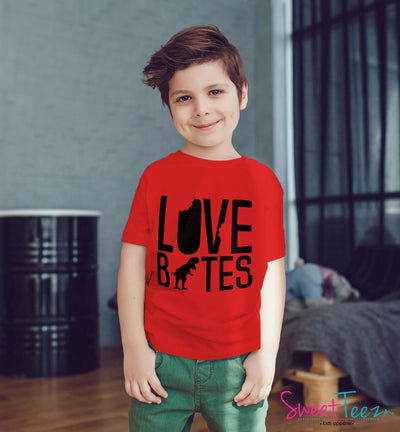 Valentines Day Shirt , Valentines Day Shirt Kids , Kids Valentines Shirt , Love Bites Shirt , DinosauR Shirt for Valentines Day - SweetTeez LLC